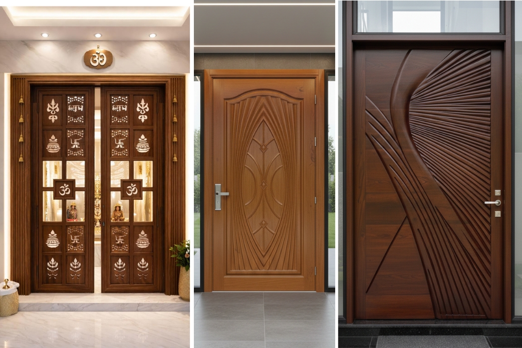 Custom main doors and interior doors in premium woods 2 weeks for standard | 4-6 weeks for carved doors
