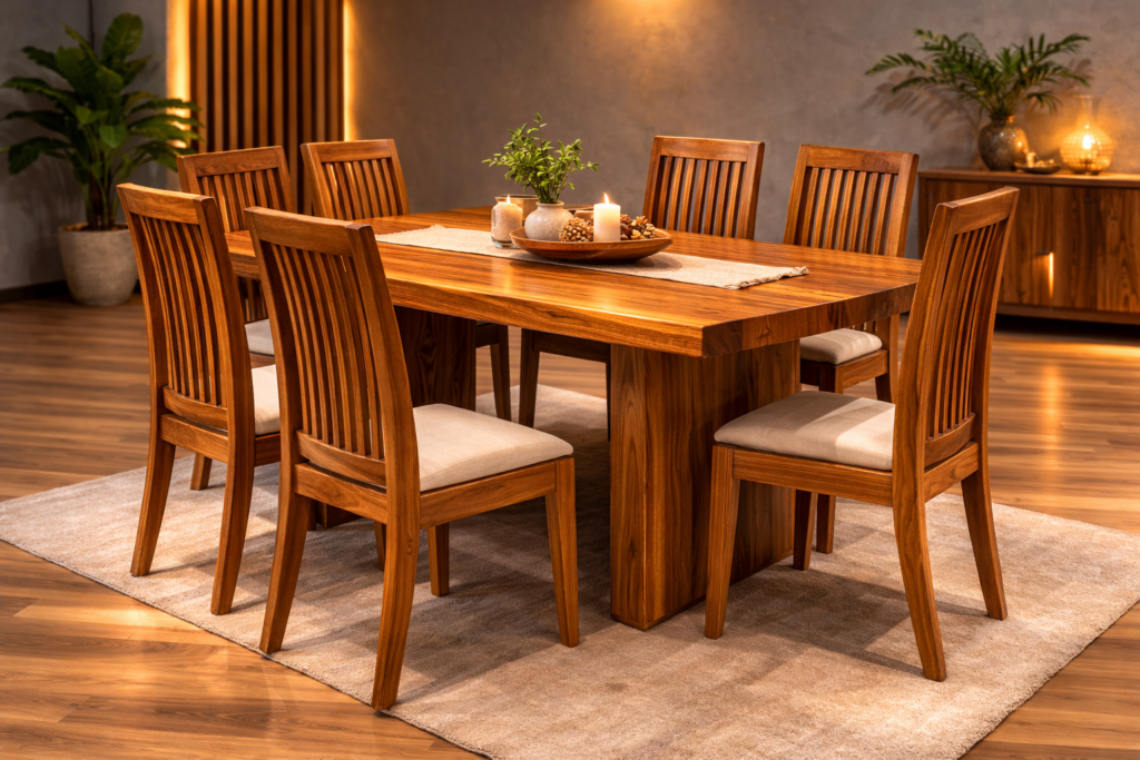 Burma Teak Dining Table Set