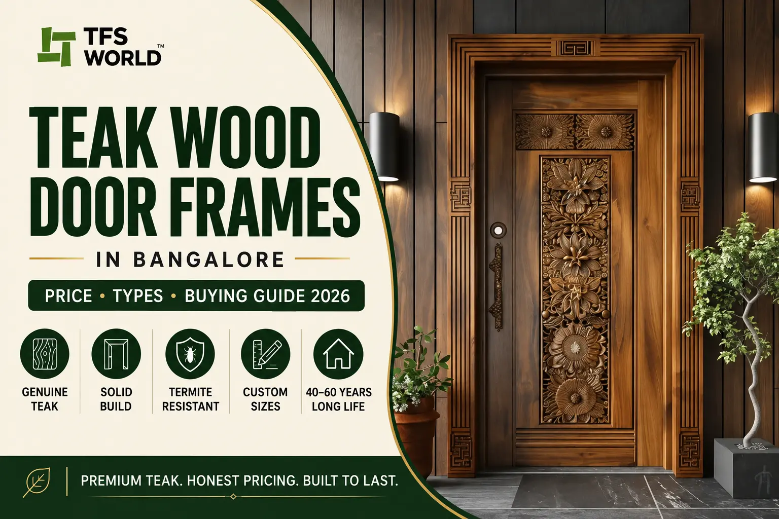 Buy Teak Wood Door Frames in Bangalore - teak wood door frame price, types and buying guide
