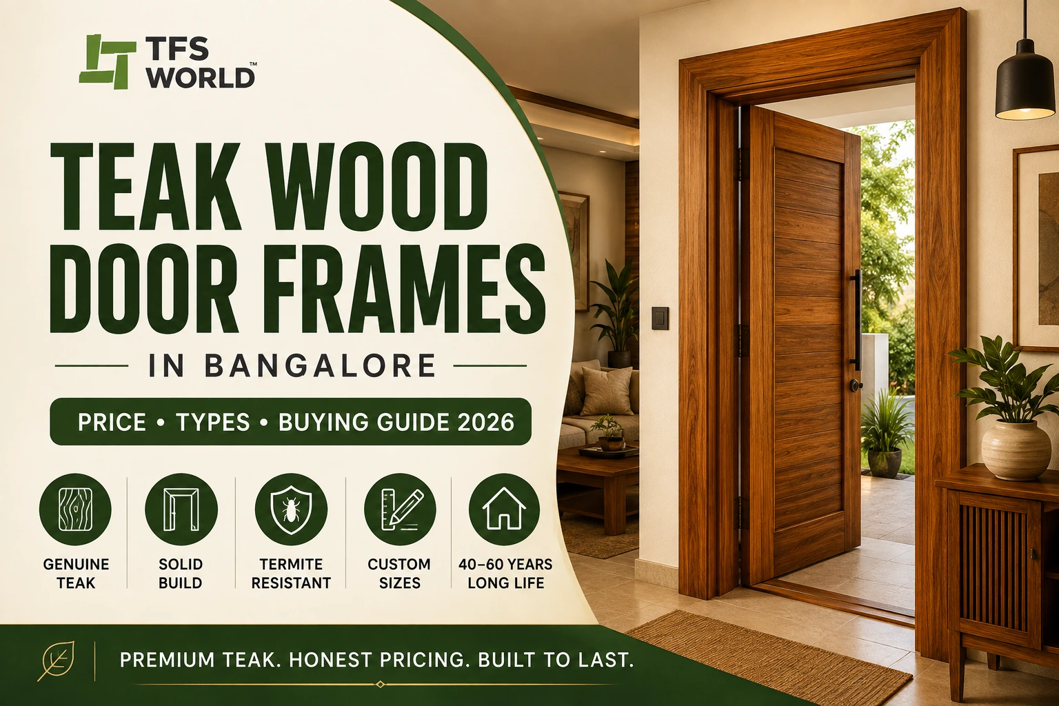Buy Teak Wood Door Frames in Bangalore: Price & Types (2026)
